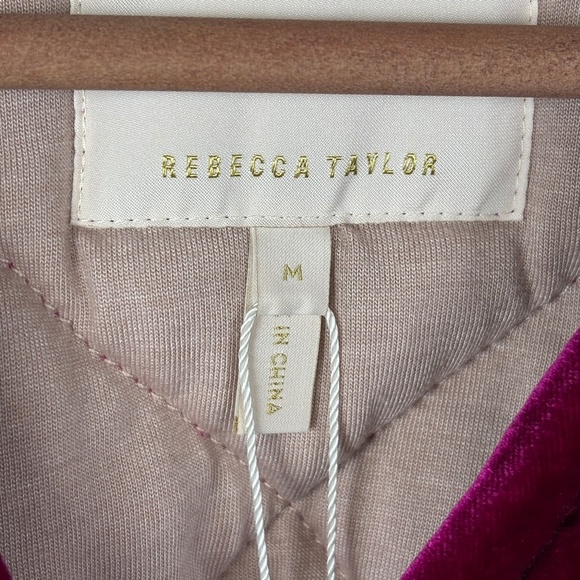 Rebecca Taylor Women Velvet Quilted Coat Jacket Sz M Luxe Regal Holiday NWT Belt - Picture 9 of 14
